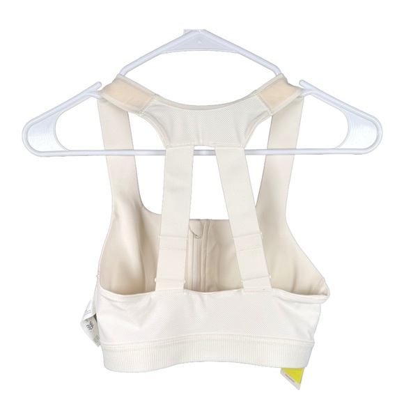 Women's Cream Zipper Front Sports Bra - Picture 4 of 4